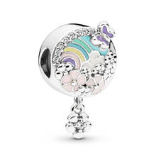 Genuine 925 Sterling Silver Flower Colour Story Charm Pendant Beads Fit Pandora Women Bracelet & Necklace Diy Jewelry 2024 - buy cheap