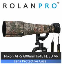 Линзы ROLANPRO, камуфляжное пальто, дождевик для Nikon AF-S, 600 мм F/4E FL ED VR, защитный чехол для объектива, пальто для камеры Nikon 2024 - купить недорого