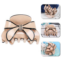 Simple Bowknot Hair Claw for Girls High Quality Cellulose Acetate Hair Claws Pure Color Hair Claw Clip 2024 - buy cheap