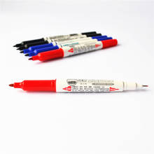 3pcs Dual-side marker pen Bold Fine point Black Blue red color permanent markers for CD metal fabric paper ceramic School A6883 2024 - buy cheap