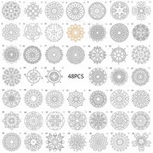 48Pcs/Set Mandala Stencils DIY Painting Scrapbook Coloring Embossing Album Decorative Template 2024 - buy cheap