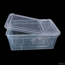 Terrario para los reptiles de caja de plástico transparente reptil de insectos de transporte de comida viva de alimentación caja DropShip 2024 - compra barato