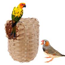 Nido de Pájaro de bambú Natural, casa para pájaros hecha a mano, jaula para pinzones, refugio para choza al aire libre, juguete 2024 - compra barato