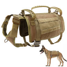 Военный Тактический жгут для собак, немецкая овчарка, жилет для собак с ручкой, нейлоновый жгут, регулируемый для средних и больших собак 2024 - купить недорого