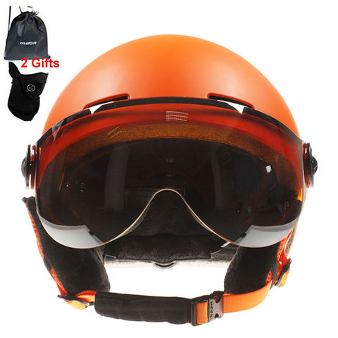 MOON Integrally-Molded PC + EPS лыжный шлем с очками высокое качество лыжный шлем спортивный скейтборд Лыжный Сноуборд шлемы мужские 2022 - купить недорого