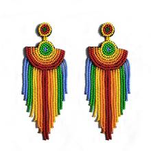Oorbellen 2020 Boho Earrings for Women Long Tassel Drop Earrings Hand Woven Rice Beads Earrings Girls Jewelry Wholesale Aretes 2024 - buy cheap