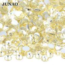 JUNAO Wholesale 100 Gross 14400pcs Flat Back Glass Rhinestone Applique Round Non Hotfix Crystal Strass Stones in Bulk Package 2024 - buy cheap