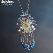 Uglyless Palace in Sky-colgantes étnicos creativos para mujer, collares de belleza oriental SIN Cadena, conjuntos de joyería exagerada de Jade, plata 925 2024 - compra barato