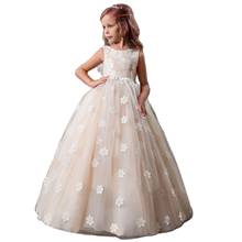 Disney Flower Long Prom Gowns Teenagers Dress for Girl Children Party Clothing Kids Evening Formal Dress for Bridesmaid Wedding 2024 - buy cheap