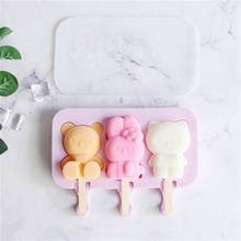 1Pcs Ice Cream Tools Kitchen Tools Homemade Ice Lolly Popsicle Maker Tray Silicone with Dust Cover Cute Cartoon DIY Cream Mold 2024 - buy cheap