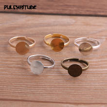 10pcs/lot Fashion Simple 5 Color 10mm Adjustable Ring Bases Cabochon Blank Rings 2024 - buy cheap