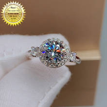 100% 18K Gold 1ct Moissanite Diamond Ring D color VVS With national certificate 08 2024 - buy cheap