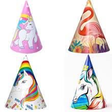 Bonés de unicórnio para festa infantil, brindes de festa para crianças com 12 cores, arco-íris, chapéu de unicórnio 2024 - compre barato