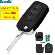 3 Buttons 433.92Mhz with ID48 chip flip Remote key 4D0 837 231 N For Audi A6 Quattro S6 TT Quattro 4D0837231N HU66 blade 2024 - buy cheap
