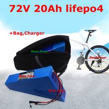 Bateria triangular lifepo4 de 72v, 20ah, com bms no li ion para bicicleta elétrica, 72v, 1500w, 3000w, carregador de 5a + bolsa 2024 - compre barato