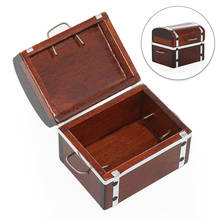 Odoria 1:12 Miniature Treasure Chest Brown Wooden Case Box Vintage Furniture Dollhouse Accessories Doll House Decoration 2024 - buy cheap