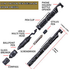 Portable Multifunctional Outdoor Self-defense Survival Tool Tactical Pen Waterproof Metal Body LED Light Glass Breaker Whistle 2024 - buy cheap