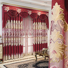 Cortina de chenilla de estilo europeo ahuecada, bordada, sombreada, pantalla de ventana, personalizada, acabada, para sala de estar y dormitorio 2024 - compra barato
