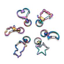 12pcs/Set Alloy Swivel Clasps Swivel Snap Hooks Star Heart Shape Metal Colorful Rainbow Color Keychain Clasps Keyring DIY Crafts 2024 - buy cheap