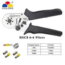 Hsc8-6 7. 25-6mm2 0.25 peças, alicates para friso de terminais elétricos, mini conjunto de ferramentas para crimpagem 2024 - compre barato