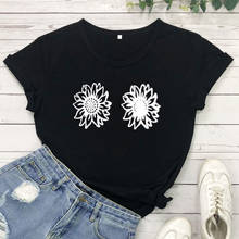 100% Pure Cotton T Shirt Sunflower Print Women Short Sleeve O Neck Loose Tshirt 2020 Summer Tee Shirt Tops Camisetas Mujer 2024 - buy cheap