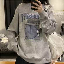 Cool Oversized Hoodie Women Print Best Harajuku Women's Top Clothes Streetwear Loose Casual Pullover Crew Neck Korean Version 2024 - buy cheap