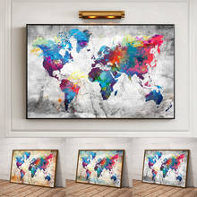 Nordic Colorful World Map Canvas Painting Graffiti Posters and Prints Cuadros Wall Art Picture for Living Room Home Decor 2024 - buy cheap