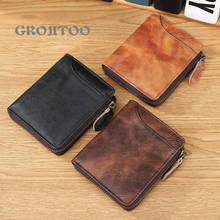 GROJITOO genuine leather men's wallet multi-functional anti-theft short change bag card bag large capacity leisure men's handbag 2024 - buy cheap