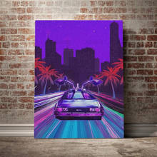 Pintura abstrata em tela, arte retrô, estilo punk, carro esportivo, a vapor, parede, quarto, decoração de casa, imagem modular 2024 - compre barato