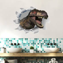 Adesivo decorativo de dinossauro, faça você mesmo, decalque adesivo vinil para banheiro e banheira, à prova d'água 2024 - compre barato