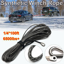 Towing Rope 30m 6500lbs Synthetic Winch Grey Recovery Rope for ATV UTV Off-Road  1/4 Inch 100ft Winch Cable Towing Rope 2024 - buy cheap