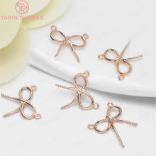 6PCS 15.5x14.5MM 24K Gold Color Plated Brass 2 holes Bow Charms Pendants High Quality Diy Jewelry Accessories 2024 - buy cheap