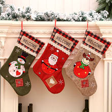 Christmas Tree Decor Stocking Snowflake Embroidery Xmas Gift Candy Bag Christmas Decorations for Home Office  Natal Navidad Sock 2024 - buy cheap