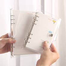 Funda transparente brillante para cuaderno, carcasa de hojas sueltas A5 A6, reemplaza a Notebook, 6 agujeros, páginas interiores, carcasa de papel 2024 - compra barato