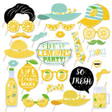 Let's Lemon-Accesorios de fotomatón para fiesta, decoración para fiesta de verano, fruta fresca, limón, fotomatón, suministros para fiesta de cumpleaños 2024 - compra barato
