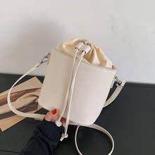 Маленькая цилиндрическая сумка через плечо из искусственной кожи, женская сумка, новинка 2021, простая Дизайнерская Дорожная сумка на шнурке 2024 - купить недорого