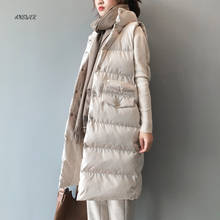Autumn Winter Cotton Vest Women Ladies Casual Waistcoat Female Sleeveless Long Vest Jacket Slim Fit Warm Puffer Coat 2024 - купить недорого