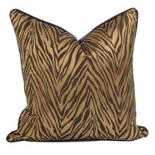 DUNXDECO Cushion Cover Decorative Pillow Case Luxury Modern Simple Gold Brown Zebra Jacquard Room Sofa Chair Bedding Coussin 2024 - buy cheap