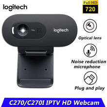 Logitech-webcam original c270i c270, câmera de alta definição para ensino e reunião, teleconferência, 720p, iptv, ensino on-line 2024 - compre barato