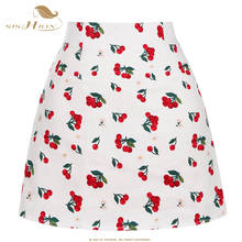 SISHION 2021 New High Waist Mini Skirt SS0008 Cotton Retro Vintage Cherry A Line Womens Casual Summer Skirt Cotton 2024 - buy cheap