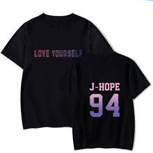 Новинка 2020, футболка в стиле K-POP с надписью love yourself 92jin 97jungkook 95V 93suga, пуловер с короткими рукавами для мальчиков bangtan boys harajuku 2024 - купить недорого