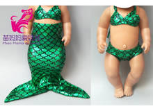 Adequado para boneca baby born de 43cm, vestido de sereia, boneca de 18 ", saia de sereia 2024 - compre barato