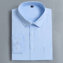 Мужская рубашка с длинным рукавом, белая классическая Однотонная рубашка для работы и офиса, с одним накладным карманом, для работы и работы, однотонная 2024 - купить недорого