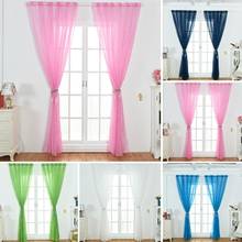 1Pc Shiny Star Transparent Tulle Voile Curtain Window Drape Living Room Decor 2024 - buy cheap