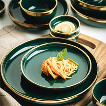 Green Ceramic Phnom Penh Plate Steak Food Plate Nordic Style Tableware Rice Soup Bowl Dinner Dessert Dish Porcelain Dinnerware 2024 - buy cheap