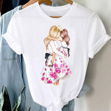Camisetas con estampado Floral de acuarela para mujer, Camiseta estampada con dibujos animados para madre e hija 2024 - compra barato