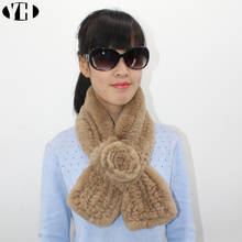 women winter real fur fur scarf  fashion lady genuine rex rabbit fur scarves long warm fashion muffler 2024 - buy cheap