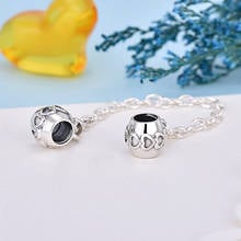 Free Shipping Authentic 925 Sterling Silver Hearts Silver Safety Chain Charms Fit Original Bracelet For Women DIY Jewelry Beads 2024 - buy cheap