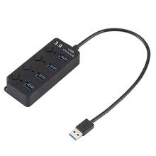 4 Ports USB 3.0 Hub 5gbps High Speed on Off Switch Tablet Data Transfer with Button Power Adapter for PC Laptop EU US UK AU Plug 2024 - buy cheap