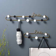 2pcs European style Iron love letter wall hooks decoration living room wall key holder bedroom metal coat hook wall hangers 2024 - buy cheap